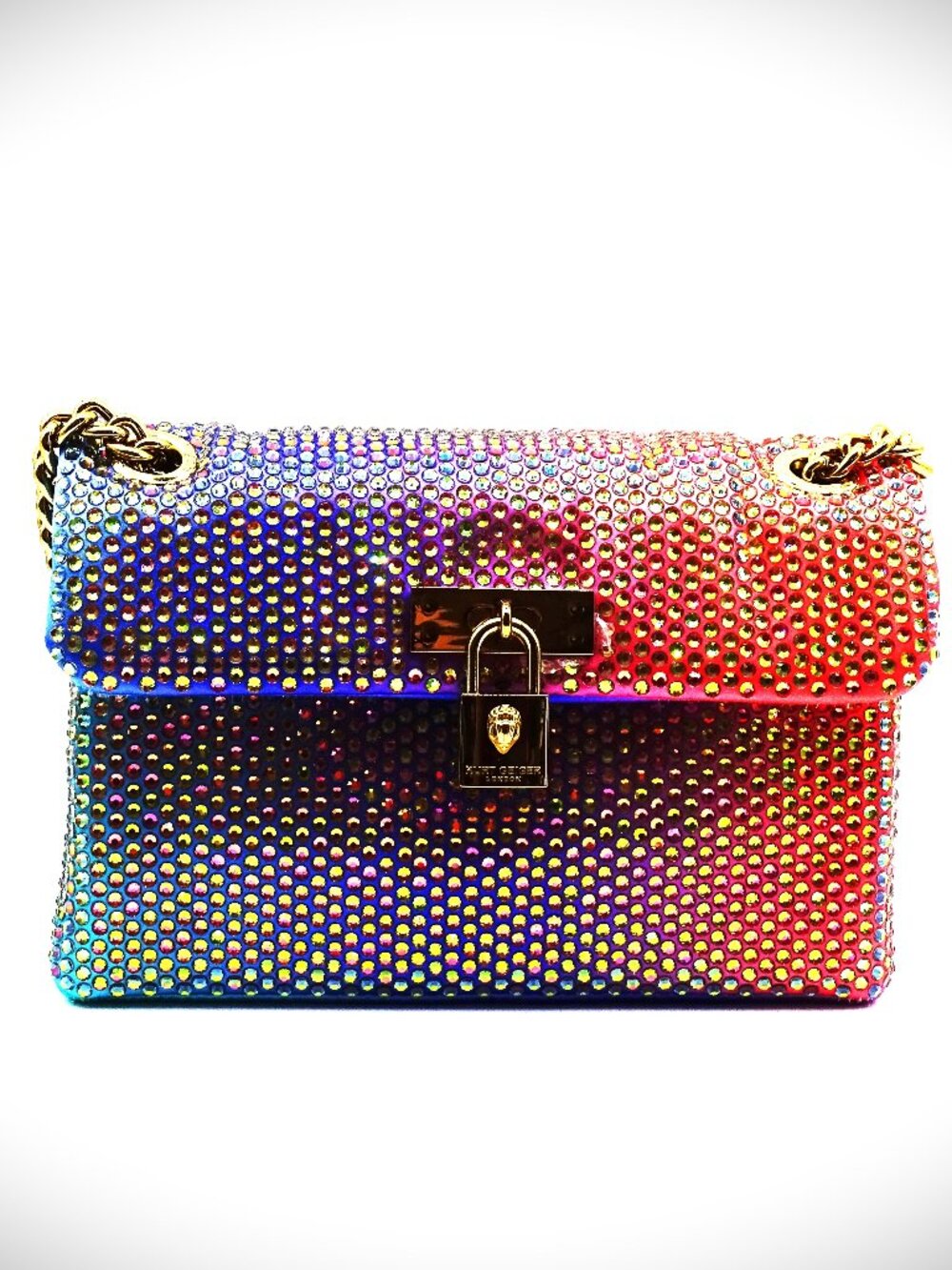 KURT GEIGER Mini Brixton Fabric Crossbody Bag in Purple Rainbow